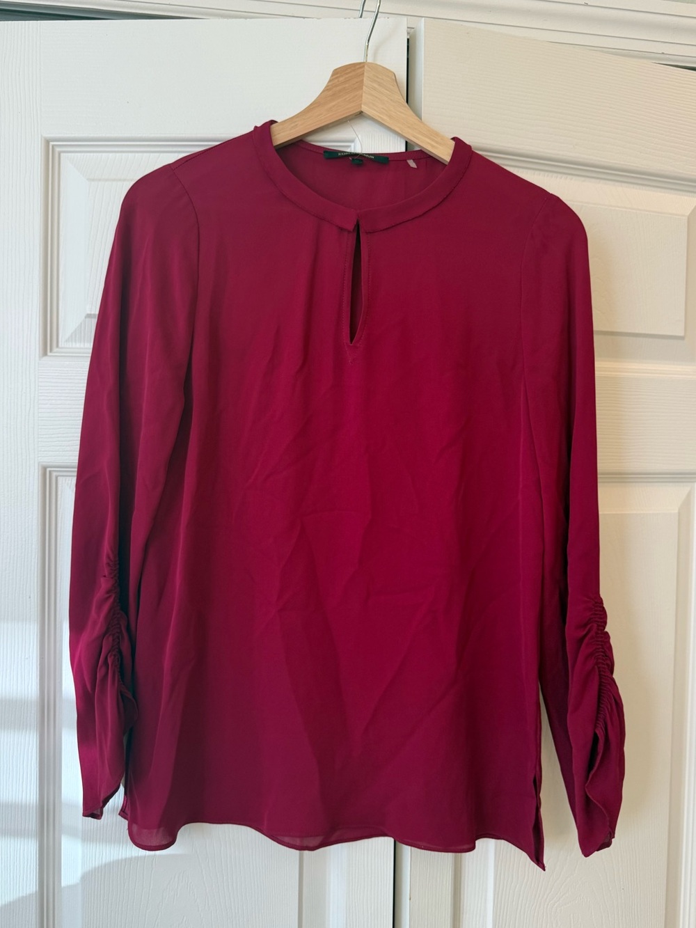 Kobi Halperin Silk Blouse – Burgundy/Wine – Size XS